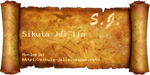 Sikula Júlia névjegykártya